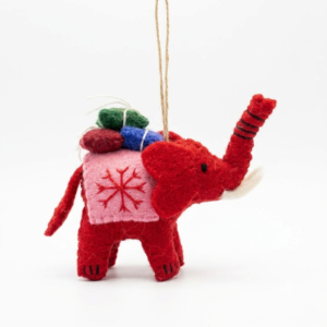 Handmade Felt Elephant Christmas Ornament