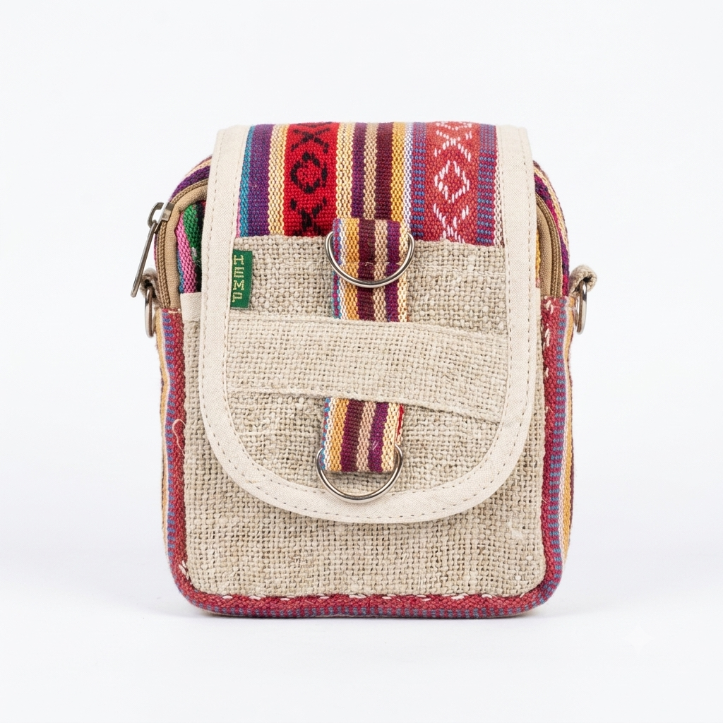 Handmade Himalayan Textured Fabric Small Shoulder Bag